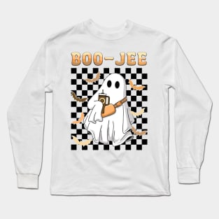 Spooky Season Cute Ghost Halloween Costume Boujee Boo-Jee Long Sleeve T-Shirt